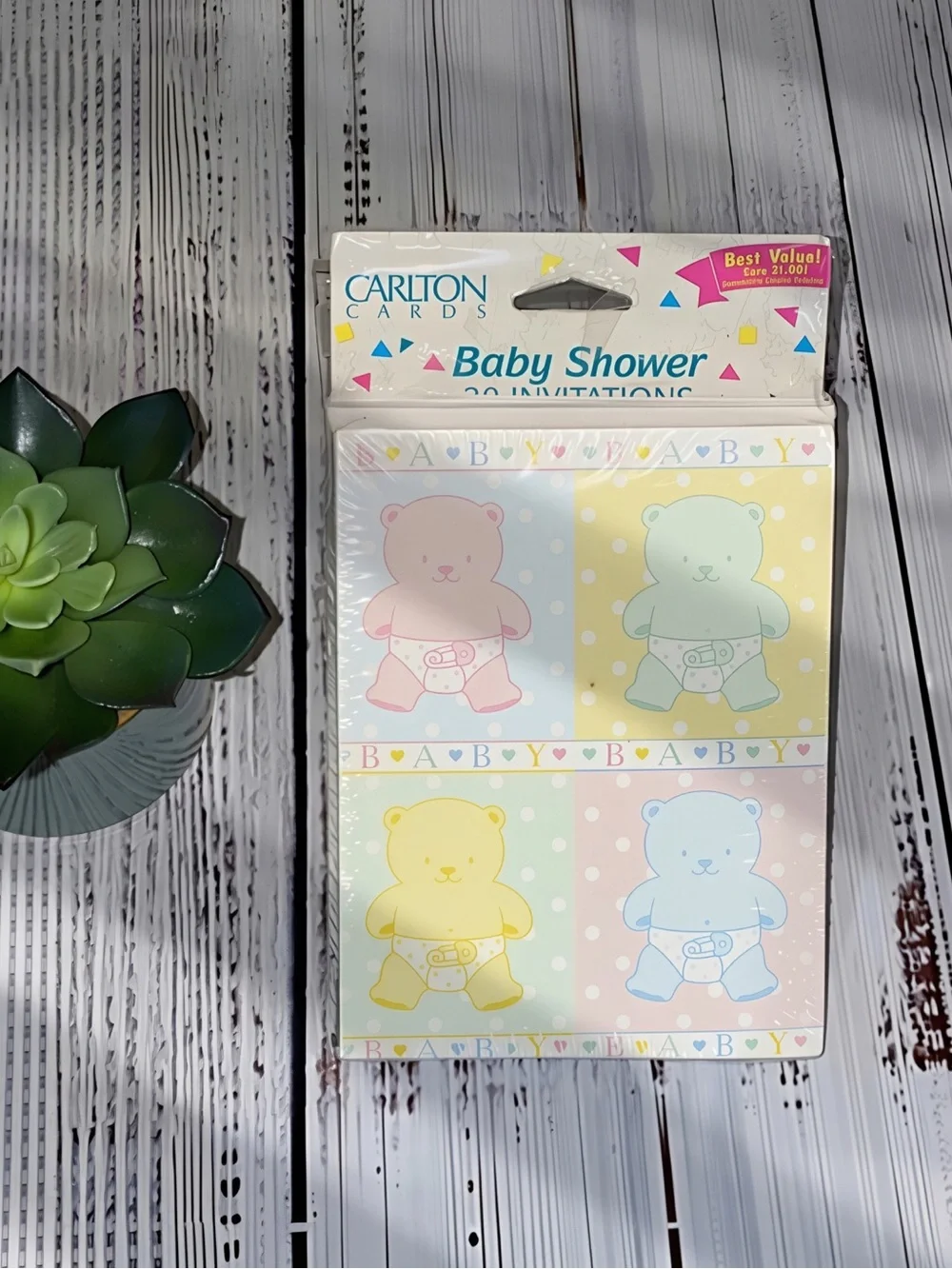 NWT Vintage Carlton Cards Baby Shower Invitations NOS Sealed (20 Total)